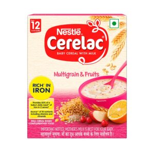 Nestle Cerelac Baby Cereal with Milk – Multigrain & Fruits, 12 to 24 Months, 300 g Bag-In-Box